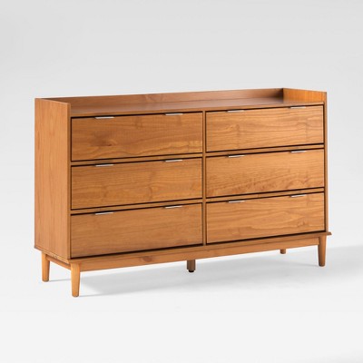 Saracina Home Mid Century Modern Solid Wood 6 Drawer Double Dresser