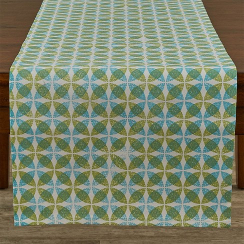 Split P Mia Table Runner - 72"L - Aqua - image 1 of 3