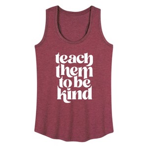 Women's - Instant Message - Teach Them To Be Kind Graphic Racerback Tank - 1 of 4