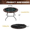 Barrington Billiards 6 Player Folding Round Card Table Casino Style 46 Inch Poker Table with Padded Rails, Cup Holders, and Poker Chips and Cards - image 2 of 4