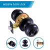 Black Privacy Door Knob for Bedroom and Bathroom fits 1 3/8 to 1 3/4 inch doors easy to install reversible for left or right handed use - 4 of 4