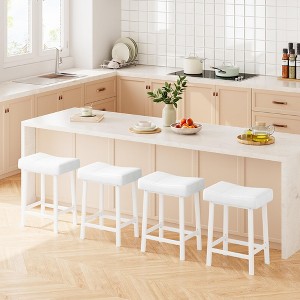 Whizmax Counter Height Bar Stools Set of 4, 24" Barstools for Kitchen Island Counter, Upholstered Padded Barstools with Curved Surface, Easy Assembly - 1 of 4