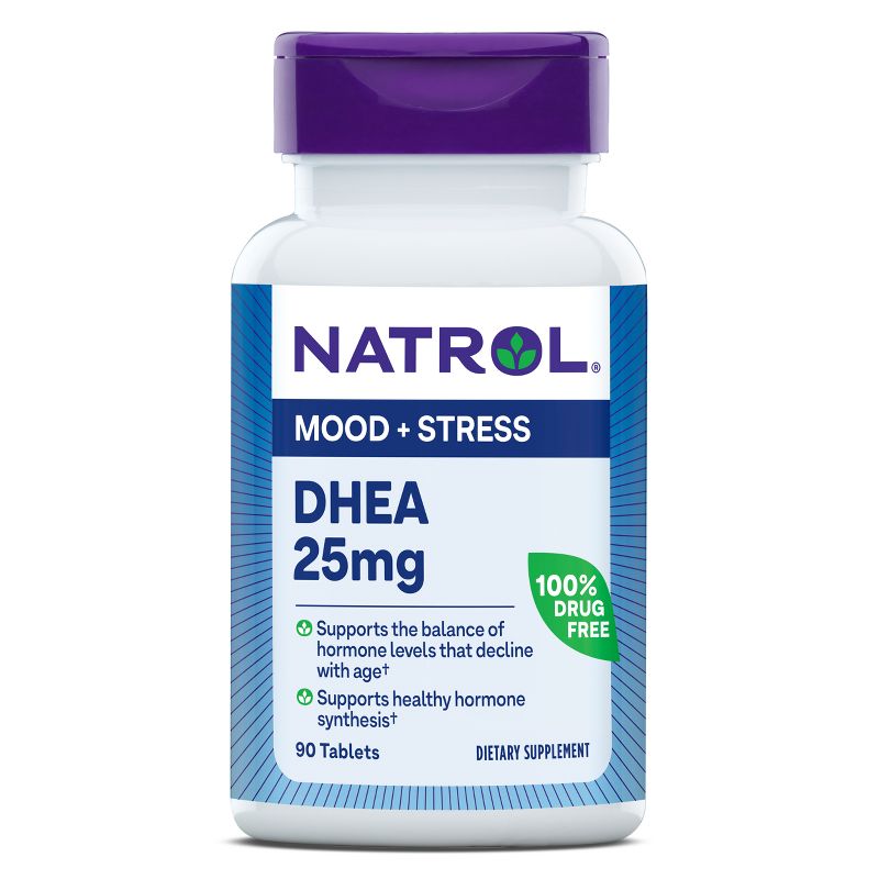 Natrol DHEA 25mg Mood &#38; Stress Tablets - 90ct, 1 of 11