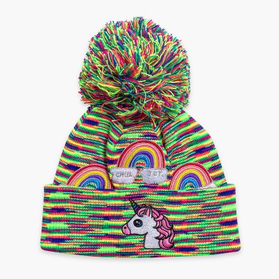 Turtle Fur Unicorn Pom Beanie - Girls Winter Hat