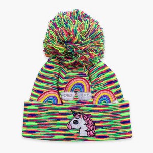 Turtle Fur Unicorn Pom Beanie - Girls Winter Hat - 1 of 4
