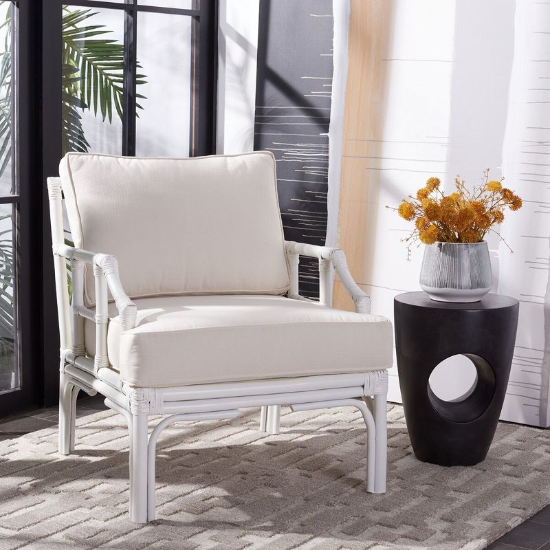 Kazumi Accent Chair W/ Cushion - White/White - Safavieh., 2 of 10