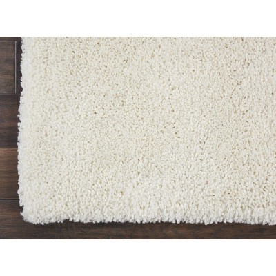 Ivory Beige Shag Runner Rug 2'2" x 7'6" Synthetic