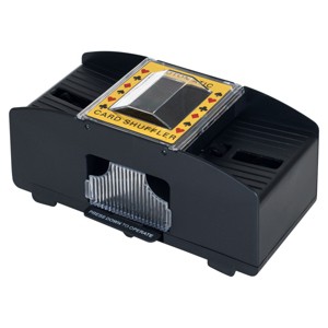 Trademark Poker Texas Hold 'em Automatic Two-Sided Card Shuffler- 8.125" x 4" x 3.75", Black - 1 of 4