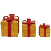 Northlight Set of 3 Gold and Red Gift Boxes with Bows Lighted Christmas Outdoor Decorations - 4 of 4