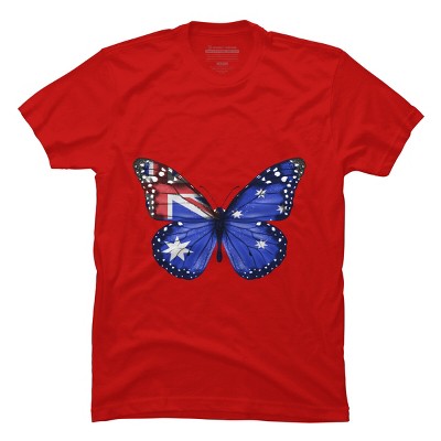 Men's Design By Humans Butterfly Flag Of Australia By GiftsIdeas T-Shirt