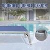 Gulches Set of 3, Aluminum Pool Lounge Chairs with Side Table, Outdoor Adjustable Recliner All Weather (Navy Blue) - 4 of 4