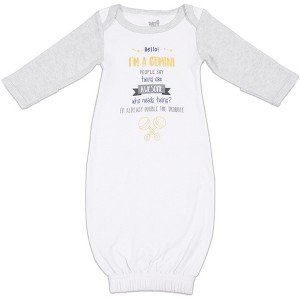 Pavilion Gift Company - Gemini - 0-3 Months Gown with Mitten Cuffs - Leotards and Bodysuits - 1 of 4