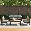 LayinSun 4 Pieces Aluminum Outdoor Patio Furniture Set with Coffee Table, Outside Metal Patio Conversation Sets with Deep Seating and Thick Cushions - 2 of 4