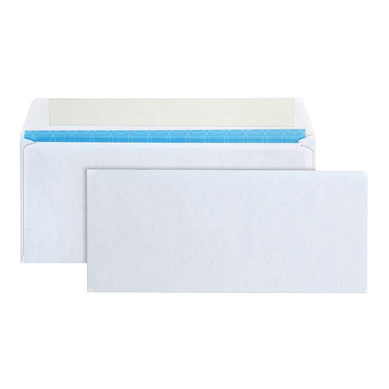 Quality Park Tinted Envelope #10 4 1/8 x 9 1/2 White 500/Box 90019, 1 of 5