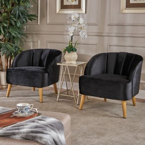 Set of 2 Amaia Modern New Velvet Club Chair - Christopher Knight Home - 1 of 4