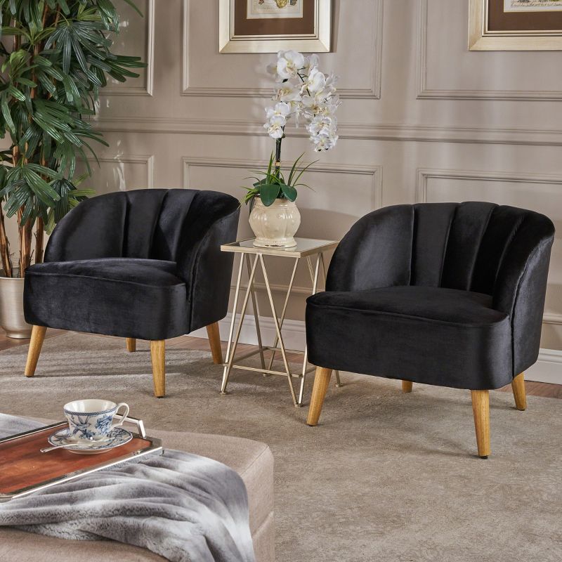 Set of 2 Amaia Modern New Velvet Club Chair - Christopher Knight Home, 3 of 6