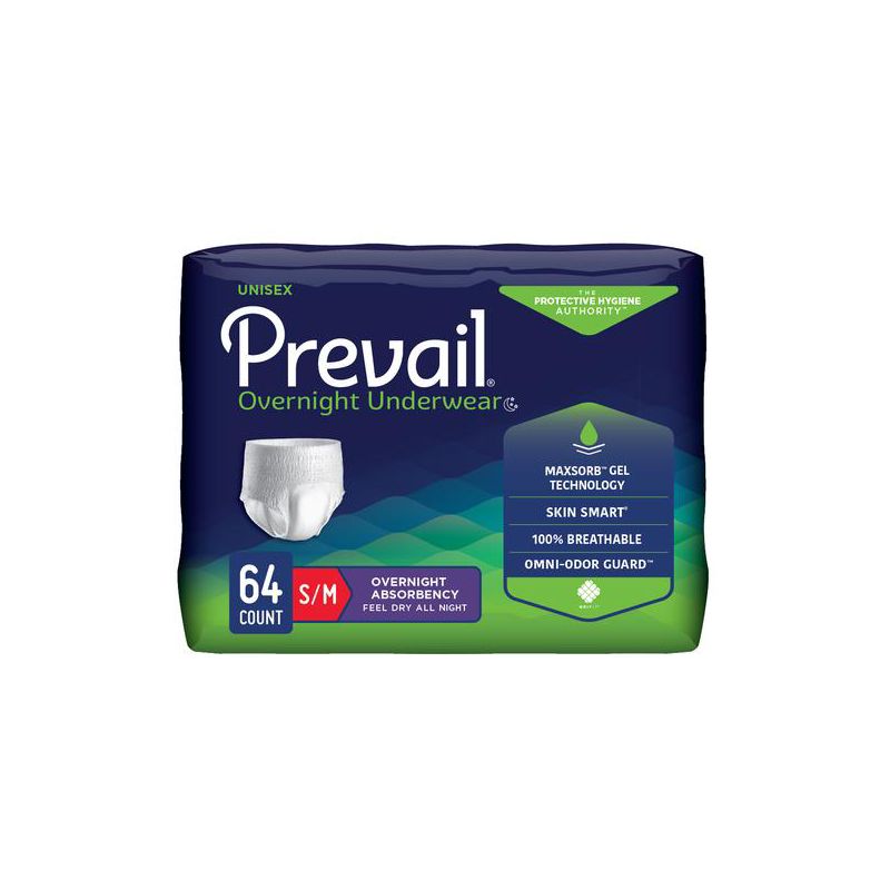 Prevail Overnight Unisex Adult Underwear, Pull On with Tear Away Seams, Overnight Absorbency, 1 of 3