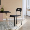 Dining Chairs Set of 1, Stackable Modern Kitchen Chairs, Plastic Dining Room Chair with Metal Legs, Waterproof & Stain-Resistant, Black - 3 of 4