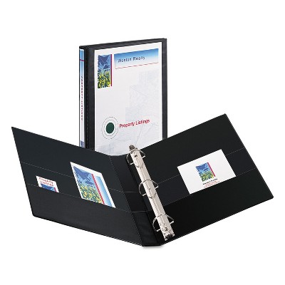 Avery Durable View Binder w/Nonlocking EZD Rings 11 x 8 1/2 1" Cap Black 09300