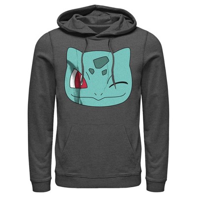 Men's Pokemon Bulbasaur Wink Face Pull Over Hoodie