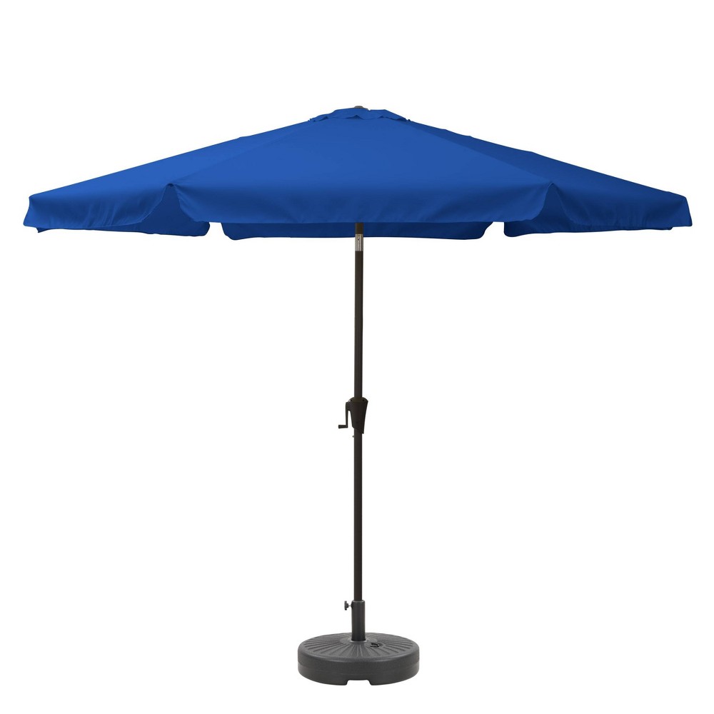 Photos - Parasol CorLiving 10' x 10' Tilting Market Patio Umbrella with Base Cobalt Blue  