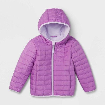 Toddler Long Sleeve Puffer Jacket - Cat & Jack™ Purple