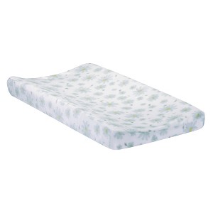 Lambs & Ivy Sweet Daisy White/Blue Flowers Changing Pad Cover - 1 of 4