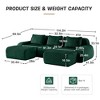 114" U-Shaped Modular Sofa Flannelette 3-Seater Ottoman Buckle No Assembly Green - 4 of 4