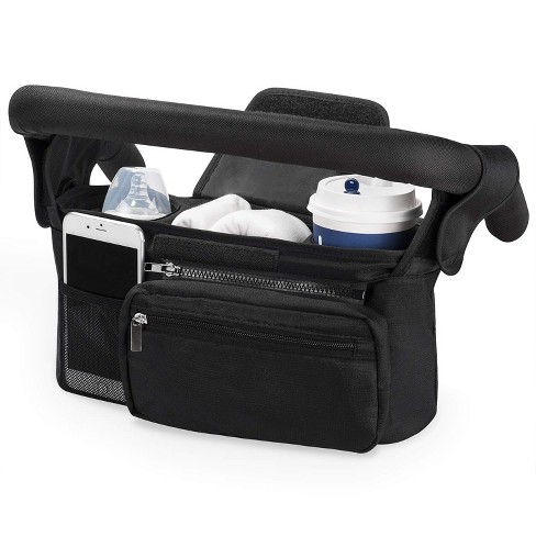 Emmzoe Universal Fit Parent Stroller Organizer with Insulated Compartment 
