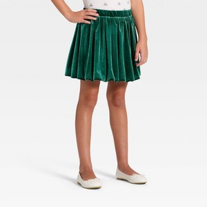 Girls' Holiday Velvet Bubble Hem Skirt - Cat & Jack™ - 1 of 3