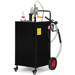 Coucheta Heavy-Duty Fuel Caddy Transfer Tank with Manual Pump, Mobile Gas & Diesel Storage on 4 All-Terrain Wheels, Durable and Portable - 1 of 4