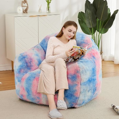 GustoWave Bean Bag Chair, Lazy Chair for Gaming Reading in Living Room, Blue