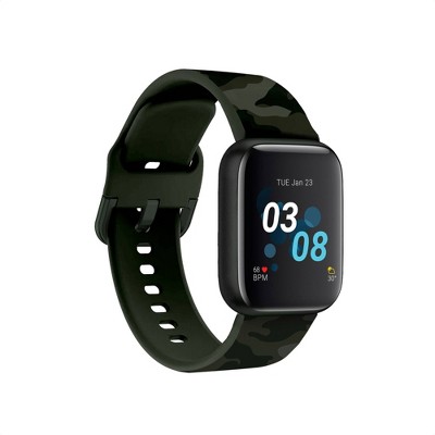 iTouch Air 3 Smartwatch - Black Case with Green Camouflage Strap