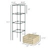 Vince24"x24"x11.75"Galvanized Raised Garden Bed with Trellis Tomato Cage, Planter Stand Box with Open Bottom, Patio Outdoor Furniture - The Pop Home - 4 of 4