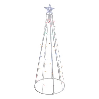 Northlight 5' Multi-color Led Lighted Cone Christmas Tree Outdoor Decor ...