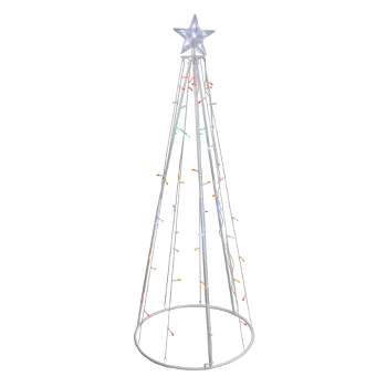Northlight 5' Multi-Color LED Lighted Cone Christmas Tree Outdoor Decor