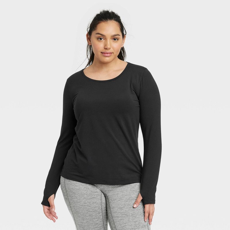 Women's Essential Crewneck Long Sleeve T-Shirt - All In Motion™, 4 of 6