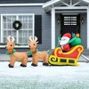 HOMCOM 8ft Long Christmas Inflatable Santa Claus with Sleigh and Reindeer, Outdoor Blow-Up Yard Decoration with LED Lights Display - 3 of 4