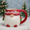 Pfaltzgraff Figural Gnome Mug, 16 Oz. Novelty Dolomite Cup - Whimsical Red & White Drinkware with Bearded Quirky Design, Cute Collectible - 4 of 4
