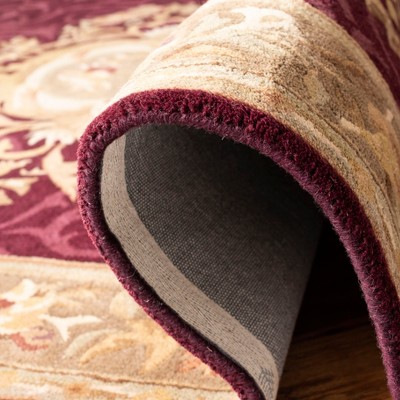 Empire Dark Red and Beige Hand-Tufted Wool Area Rug
