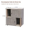 Cat Litter Box Enclosure with Double Room for 2 Cats, Hidden Enclosed Litter Box Furniture with Scratch Posts and Double-Layer Litter Mats - 2 of 4