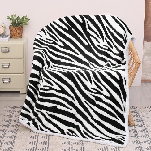 Catalonia Zebra Fleece Throw Blanket Cozy Fuzzy Jacquard Blanket For The Couch Bed Fluffy Warm Heavy Throws Comfort Caring Gift 50x60 Inches Target