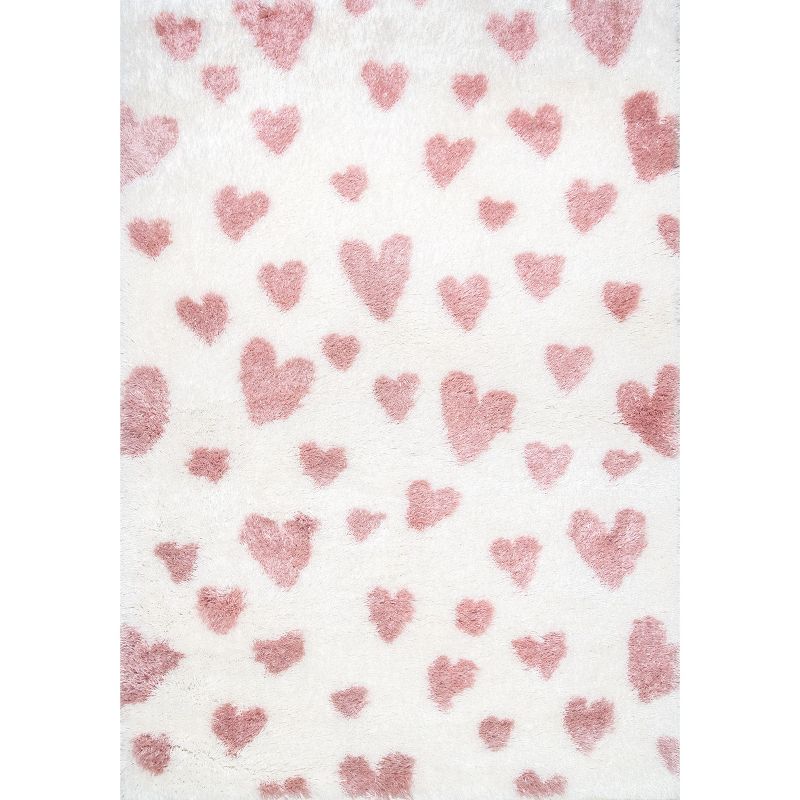 nuLOOM Alison Heart Shag Area Rug, 9' x 12', Pink, 1 of 11