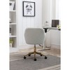 Lyngins Modern Teddy Wool Home Office Desk Chair,Small Swivel Task Chair for Office,Study,Vanity Room - 4 of 4