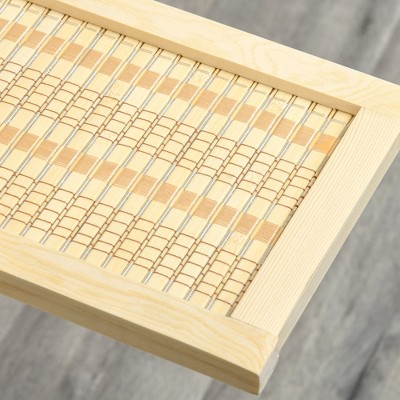 MAYEERTY 4 Panel Folding Room Divder Freestanding Bamboo Privacy Screen with Storage Shelves for Bedroom Natural Wood