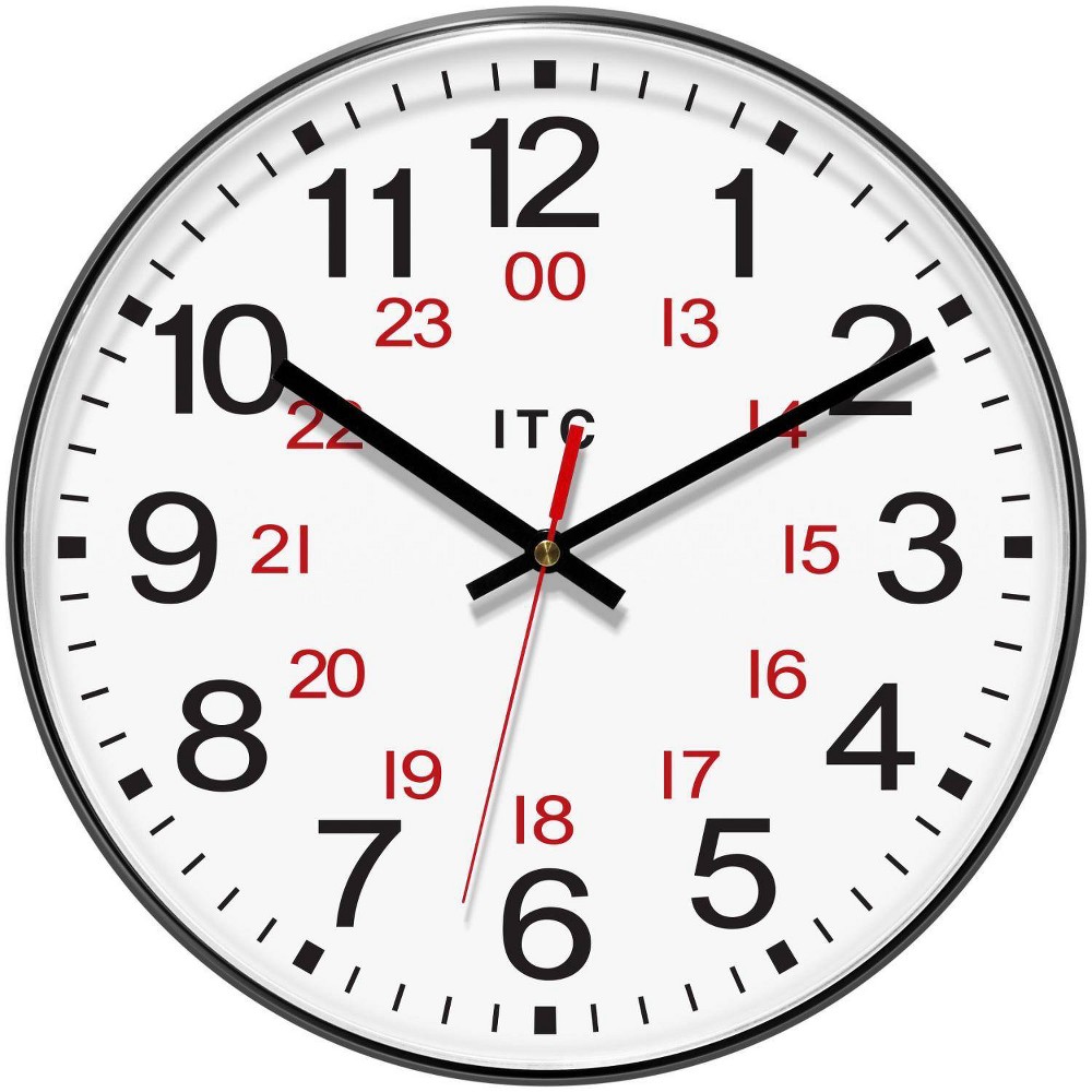 Photos - Wall Clock 12" Prosaic 24 Hour  Black - Infinity Instruments