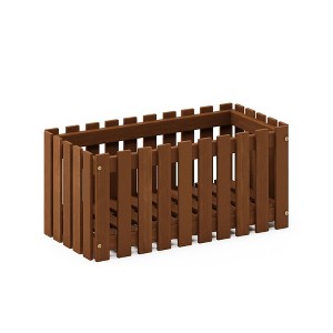 HOMLUX 1-Pack Outdoor Wood Design Flower Pot Plant Stand Garden, Balcony, Patio - 1 of 4