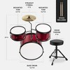 Best Choice Products Kids Beginner 3-Piece Drum, Musical Instrument Set w/ Sticks, Cushioned Stool, Drum Pedal - 2 of 4