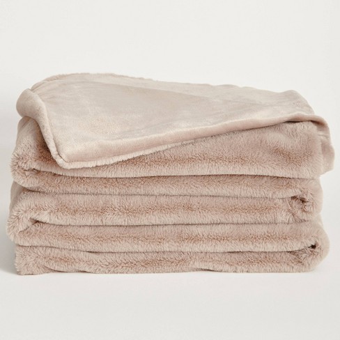 UnHide Lil' Marsh X-Small Plush Blanket in Greige Goose