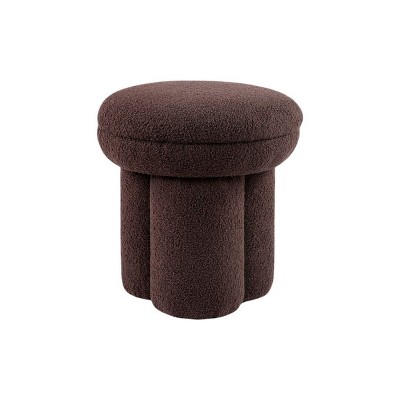 GlasFlength Accent Chairs Sofa Stool Footstool Vanity Stool Makeup Armless Chair Lazy Chair for Living Room, Brown, 17.5"*17.5"*19"